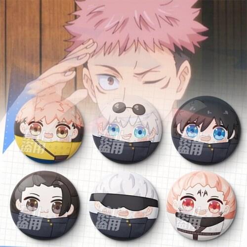Action Jujutsu Kaisen Badge gojou Satoru Inumaki Toge Cartoon Matal Souvenir Medal Nanami Kento Zenin Maki Pin Gift Toy For Kid
