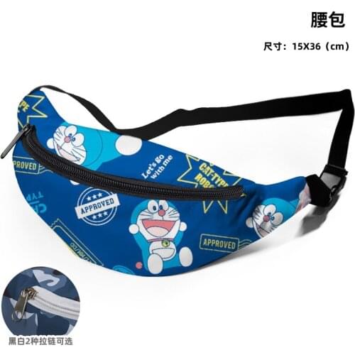 IVYYE Doraemon Anime Waist Bag Shoulder Bags Canvas Cartoon Handbag Unisex Women Girl Gift