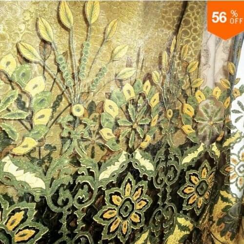 Quality Voile Princess Tulle Sheet Lace Green Hall curtain Lace Luxury Organza curtain Finished Product Peacock curtains