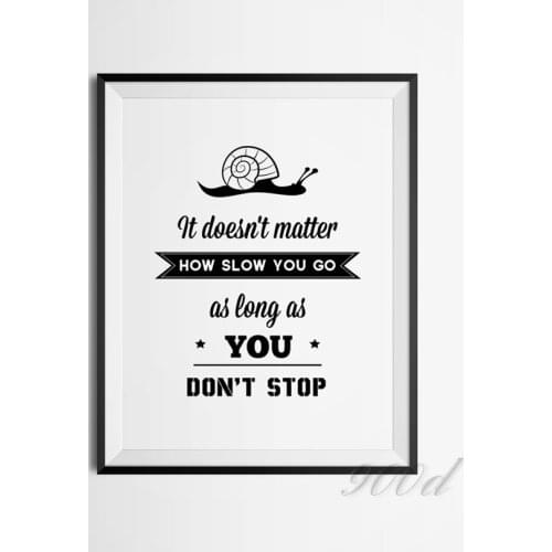 Snail Inspiration Quote Canvas Art Print Painting Poster, Wall Pictures for Home Decoration, Wall Decor FA359