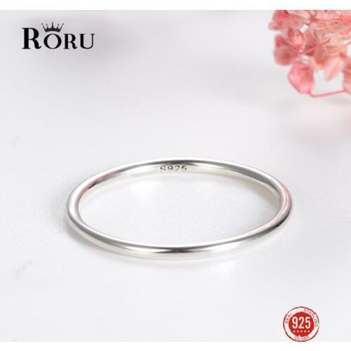 Real 100% 925 Sterling Silver Ring Dainty Womens Minimalist Round Ring Jewelry Personality Fashion Ring Gifts for Women