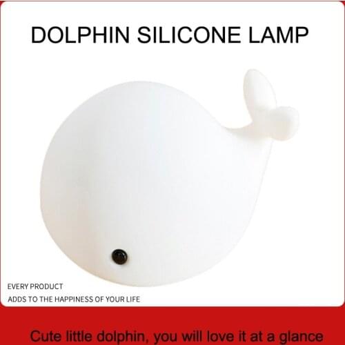 Creative Cute Pet Dolphin Colorful Silicone Lamp Cartoon Goldfish Pat Lights Induction LED Atmosphere Night Light