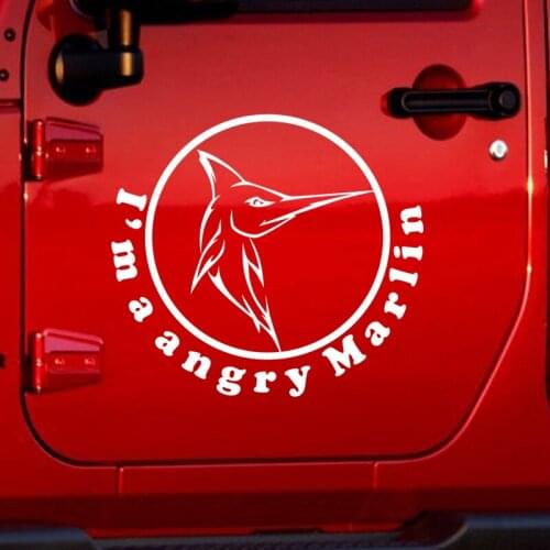 Marlin Hunter Swordfish Decal Go Fishing Sticker Bucket Tackle Shop Fishhook Fish Tank Boat Box Car Vinyl Fishing1008