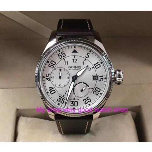 45mm PARNIS Automatic Self-Wind mechanical movement men watches power reserve Mechanical watches Business watches pa70-p8