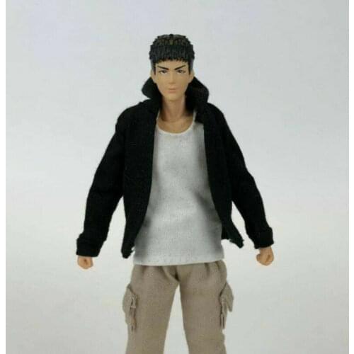 1/12 Scale Sports Black Coat Model for 6" Male Body Doll Toys