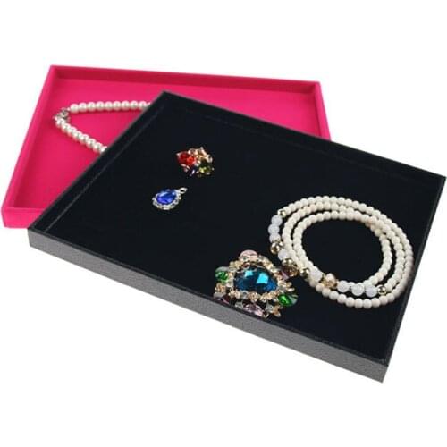 Fashion Jewelry Display Tray Ring Earring Case Bracelet Necklace Holder Plate Jewelry Tray Storage Organizer Showcase