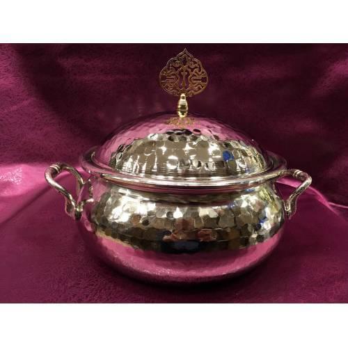 Big casserole-hammer wrought copper big casserole pots-real copper handmade big casserole big size2.8 lt