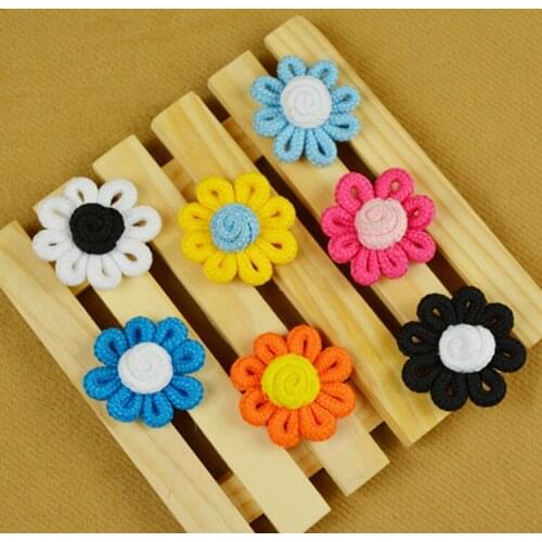 SEA MEW (100pcs/lot ) MiXed Handmade Cloth Flowers For Hair Ornaments Decoration Jewelry DIY The rope to spend Accessory XZ16