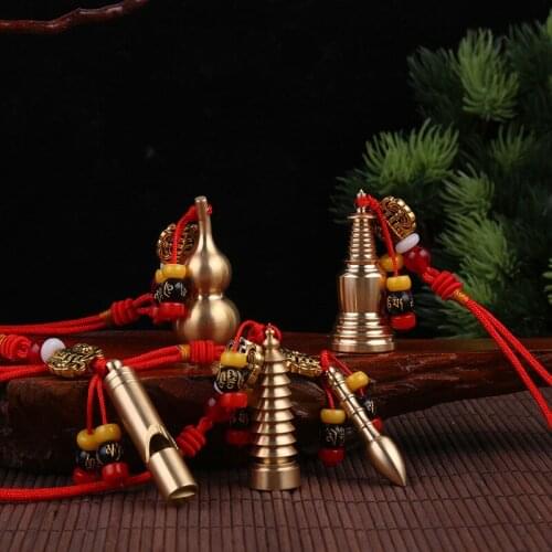 Wholesale vintage style find copper pendant with Gourd Keychain Car Pendant Car Accessories for lucky Gift decoration for bag