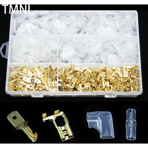 Right angle flag type insulated spring insert crimping cold terminal connector brass sleeve Cable plug splice Electrical Wire