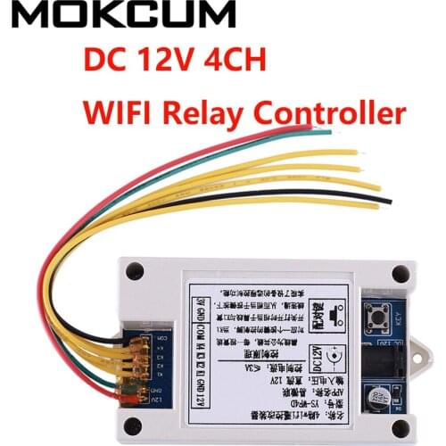 DC 12V 4CH Inching/Self-Locking/Interlock WIFI Relay Controller APP Remote Control Wireless Smart for DIY Smart Home
