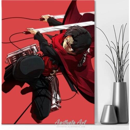 Rivai Akkaman Attack on Titan Anime Manga Decoration Home Decor Canvas Painting Living Room Wall Art Picture Poster Print