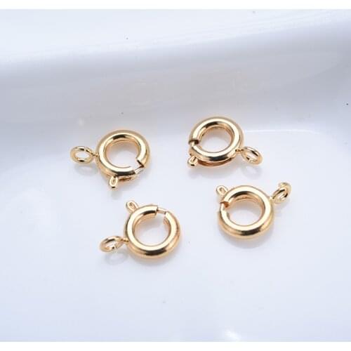 RWJ014 wholesale jewelry making findings gold electroplated high quality round clasps 6mm connector findings lobsters 100pcs/lot