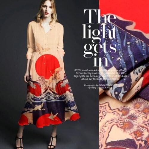 CISULI 100% Silk Crepe De Chine 12 momme 135cm Width 100% Silk MulberrySoie Fabrics Positioning Printing MOQ 1.4M