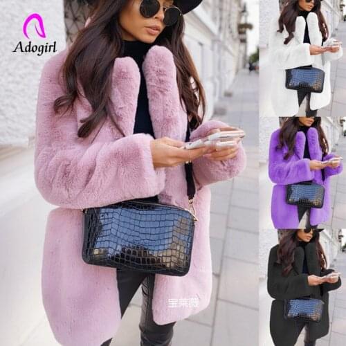 Warm Thick 2021 Winter Women Faux Fur Coat White Black New Elegant Coats Fluffy Top Parka Coat with Hooded Manteau Plue Size 5XL