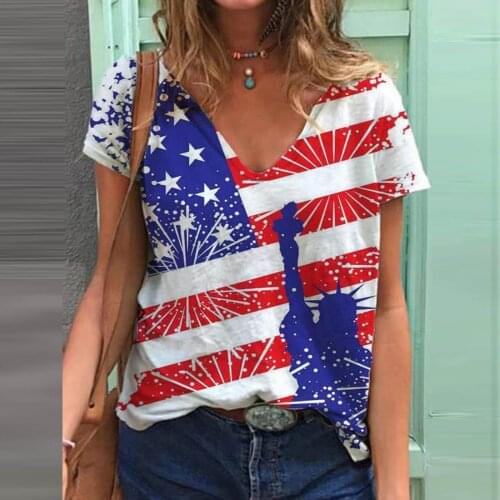 Plus Size Tunic Tops For Female 2021 Summer Fashion Tunique Femme Womens Fashion Loose Print V-neck Short Sleeve Casual Shirts