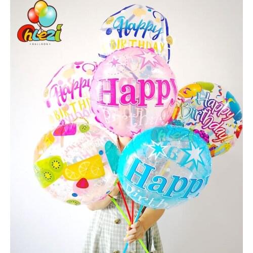 7pcs 18 Inch Transparent Birthday Foil Balloons Adult Birthday Party Decoration Kids Helium Ballon Cartoon Globos Baby Shower