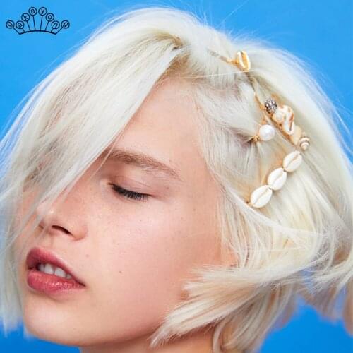 5 Pcs/Set Shell Metal ZA Hair Clip Simulated Pearls Hair Pins Bobby Pin Barrette Hairpin Headdress Women Accessories