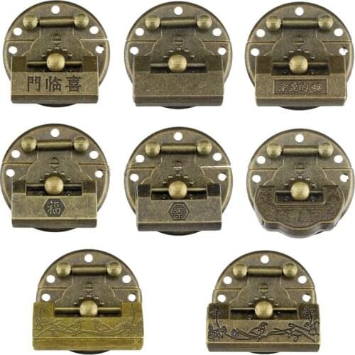 1Pcs Antique Hasp Latch Padlock Clasp Locks For Jewellery Wood Box Drawer Cabinet Door Fittings Hardware Furniture Decorations