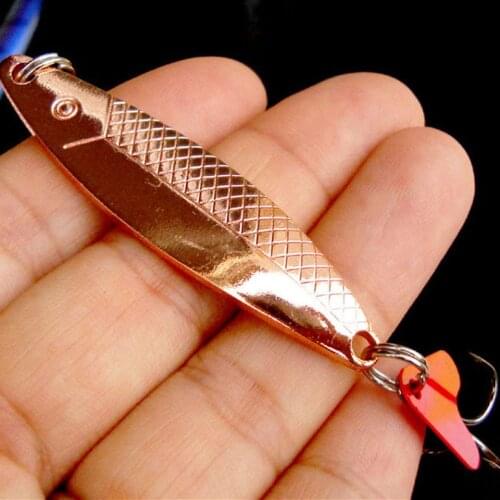 1PCS 4cm 4g Copper Spoon Lure Metal Jig Winter Ice fishing spinner Lure hard lure Fishing lure bass wrobbler For Fishing Pike