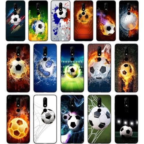 147SD Fire Football Soccer Ball Soft Silicone Tpu Cover phone Case for Nokia 2 2.1 2.3 3 3.1 4.2 5. 5.1 6 7.2 8 Plus Case