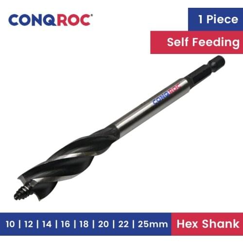 165mm 4 Cutting Edges Self Feeding Wood Auger Bit 1/4" 6.35mm Hex Shank Wood Key Hole Cutter Drill Bit