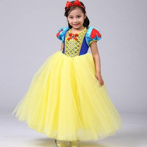 2pcs/Set Princess Dress Tutu Tulle Fairy Tale Princess Cosplay Dress Cute Kids Girls Dress Halloween Cosplay Costume