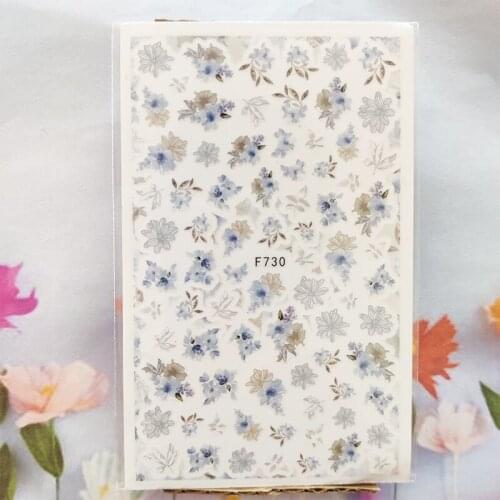 3D Nail Sticker Interesting Design Nail Foil Glue Sticker Color Peony Leaf Flower Core Sticker for Manicure Nail Art Decoration