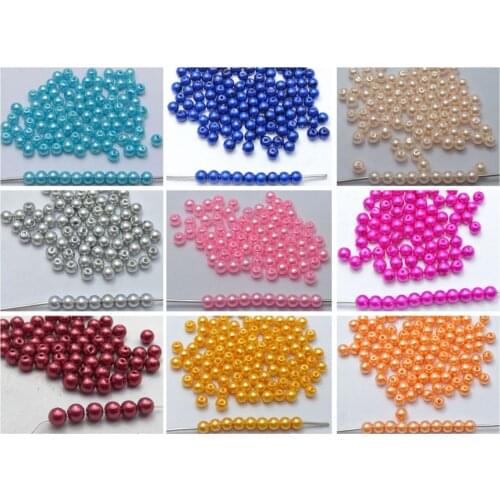 500 Pcs Mixed Colour Plastic Faux Pearl Round Beads 6mm Imitation Pearl
