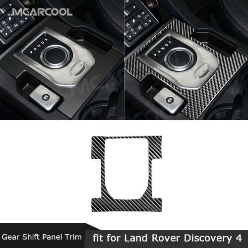 Car Gear Shift Button Panel Carbon Fiber Trim Frame Cover Decorative Sticker For Land Rover Discovery 4 LR4 2010-2016