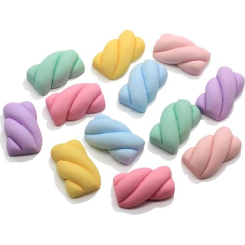 Kawaii Candy Marshmallow Flat Back Resin Cabochon Scrapbooking Hair Bows Center DIY Embellishments Accessories Decor