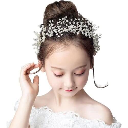 Childrens Hair Accessories Hairband Dresses Performance Birthday Accessories Bride Bridesmaid Crown Headgear Accessories