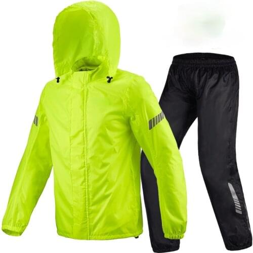 Motorcycle Riding Raincoat Suit Raincoat Rain Pants Single Split Adult Men and Women Thin Reflective Clothing Summer