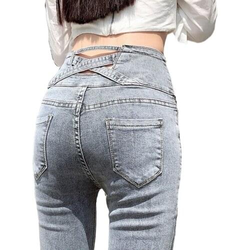 Spring Jeans Women Skinny Vaqueros Mujer High Waist EA Fashion Ulzzang Sexy Streetstyle Cozy Slim Pocket Female Pencil Trouser