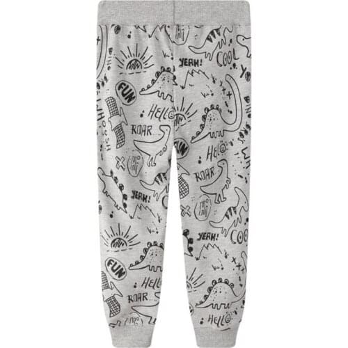 Jumping meters New Arrival Cartoon Baby Pants for Autumn Winter Boys Girls Dinosaurs Print Drawstring Trousers Kids