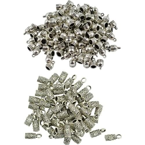 150 Pieces Bell Shape End Cap Cord Connector For Jewelry Making Findings