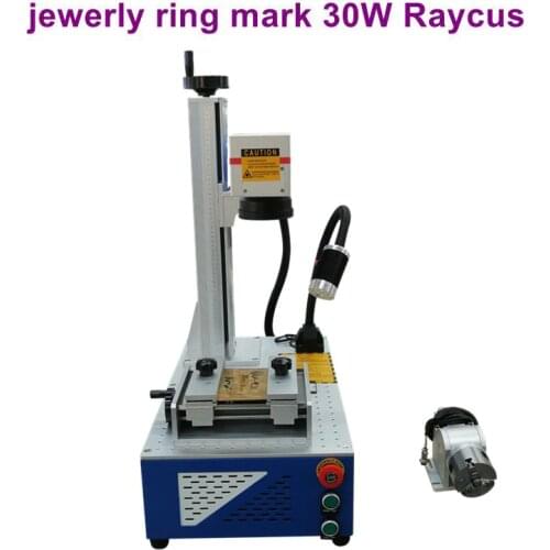 30W Fiber laser marking machine laser marker Raycus source for metal plastic rings bracelet jewelry