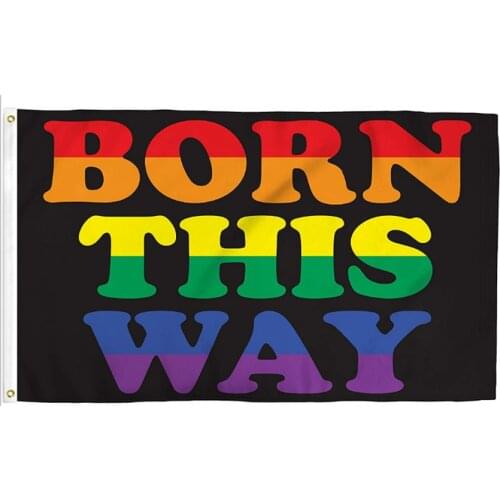 Hot Selling LGBT Pride Flag Born This Way Equality More Love Human Rights High Quality Cheap Price Durable Material