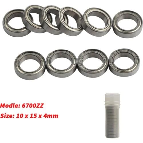 10Pcs Miniature 6700ZZ 10x15x4 mm Bearings Steel Metal Shielded Ball Bearing Thin Wall Roller For RC Cars Trucks