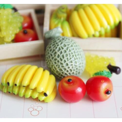Pretend Play 1/12 Scale Miniature Dollhouse Fruit Mini Banana Apple Food for Blyth Barbies Doll House Kitchen Accessories