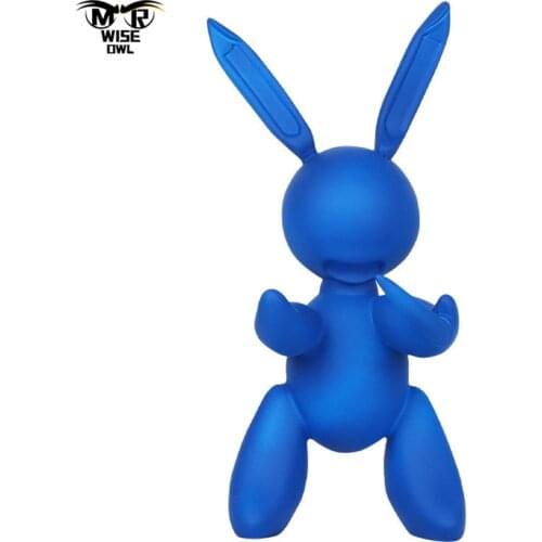 Resin Balloon Rabbit Statue Figurines for Interior Home Decor Living Room Desktop Decoration Office Ornaments Kawaii Accessories