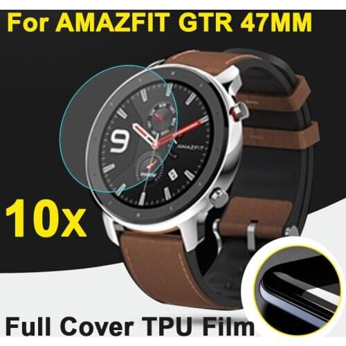 10pcs/lot Full Cover Soft TPU Anti-Explosion Protective Films For AMAZFIT GTR 47MM 42MM Sport Band SmartWatch Screen Protectors