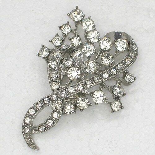 Clear Rhinestone Flower Pin brooches Fashion Jewelry gift C2153 A