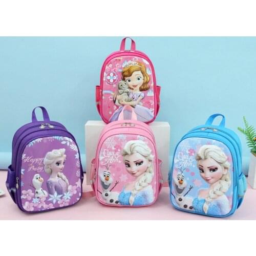 New Kindergarten Cute Elsa Princess SchoolBag Girl Cute Cartoon Sophia Elementary School Backpack 4-7 Yrs Kids Travel Snack Bags