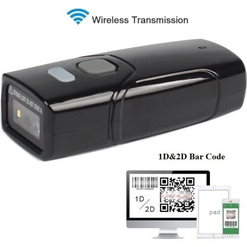 1D/2D Bar code Scanner QR code Data Matrix PDF417 Mini Pocket size Portable Handheld Wireless Bluetooth Barcode Scanner Reader