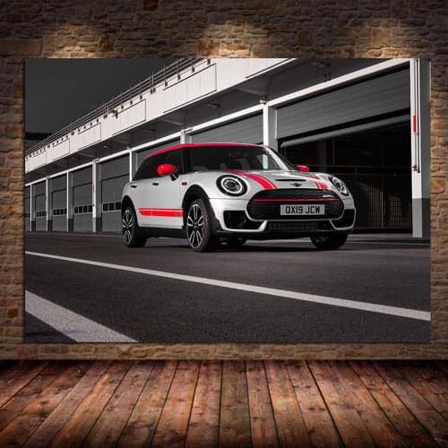 Modern Wall Art Canvas Painting Mini John Cooper Works Clubman Car Vehicle Picture for Living Room Home Decor Posters and Prints