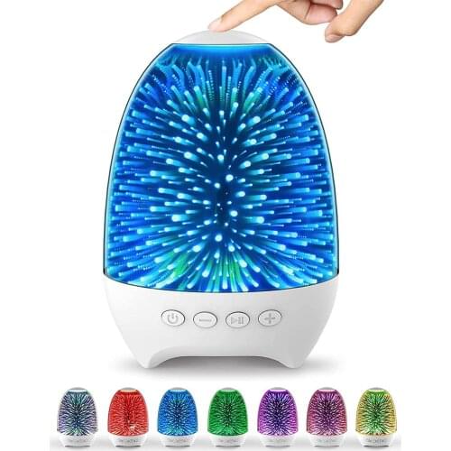 LED 3D Night Light Fireworks Christmas Decoration Lights Kids Gifts 7 Color Speaker Rechargeable Bedside Table Lamp