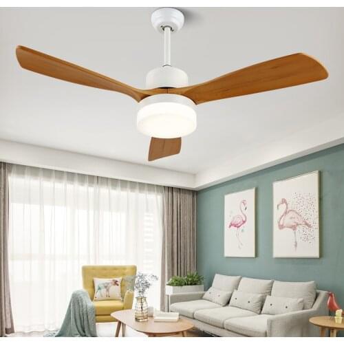 LED Ceiling Fans For Living Room 220V Wooden Ceiling Fans With Lights 42 Inch Blades Cooling Fans Remote Dimming Fan Lamp