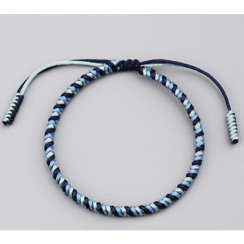 Tibetan Buddhist Handbraided Knots Blessed Lucky Bracelet For Man Women Rope Bangle Original Buddhism Handmade Jewelry