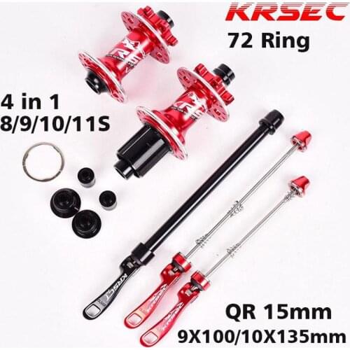 Bicycle Hubs Front Rear Hub 32 Holes QR Thru Axis 5 Bearings 6 Pawls 72 Clicks AM FR MTB Mountain Bike Ultralight 465g